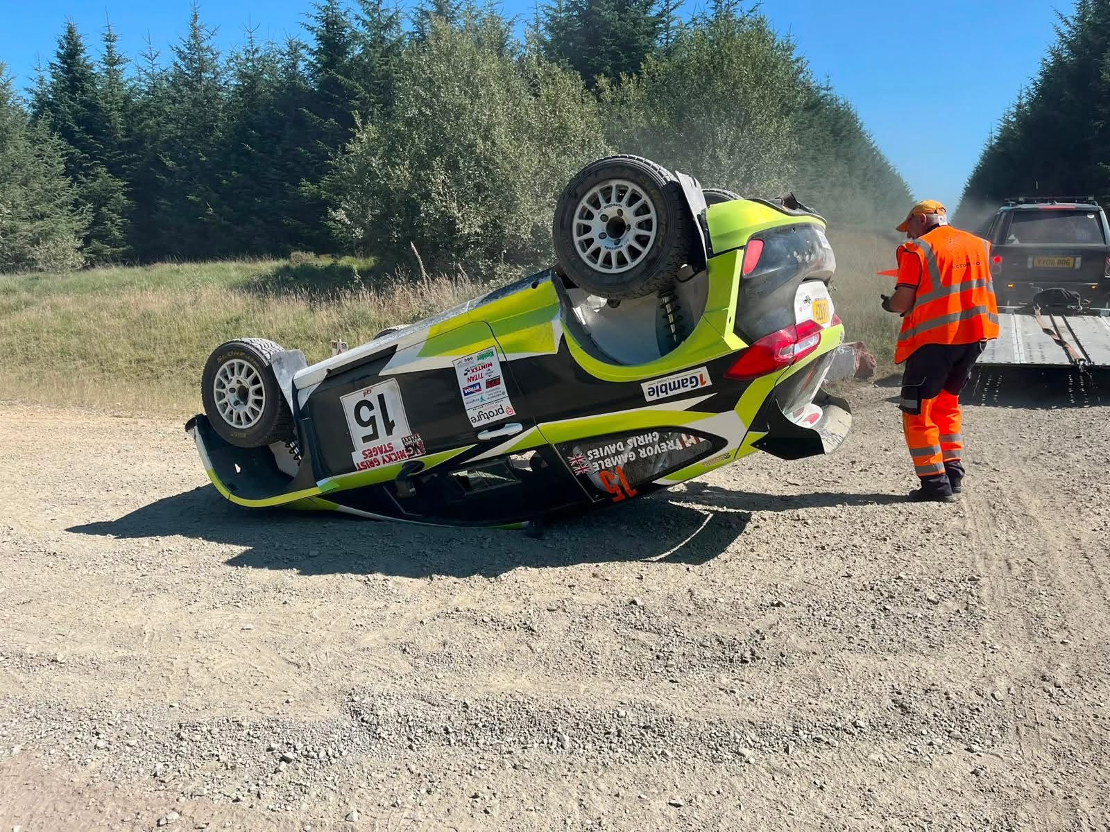 Club member Chris rolled on rally stage